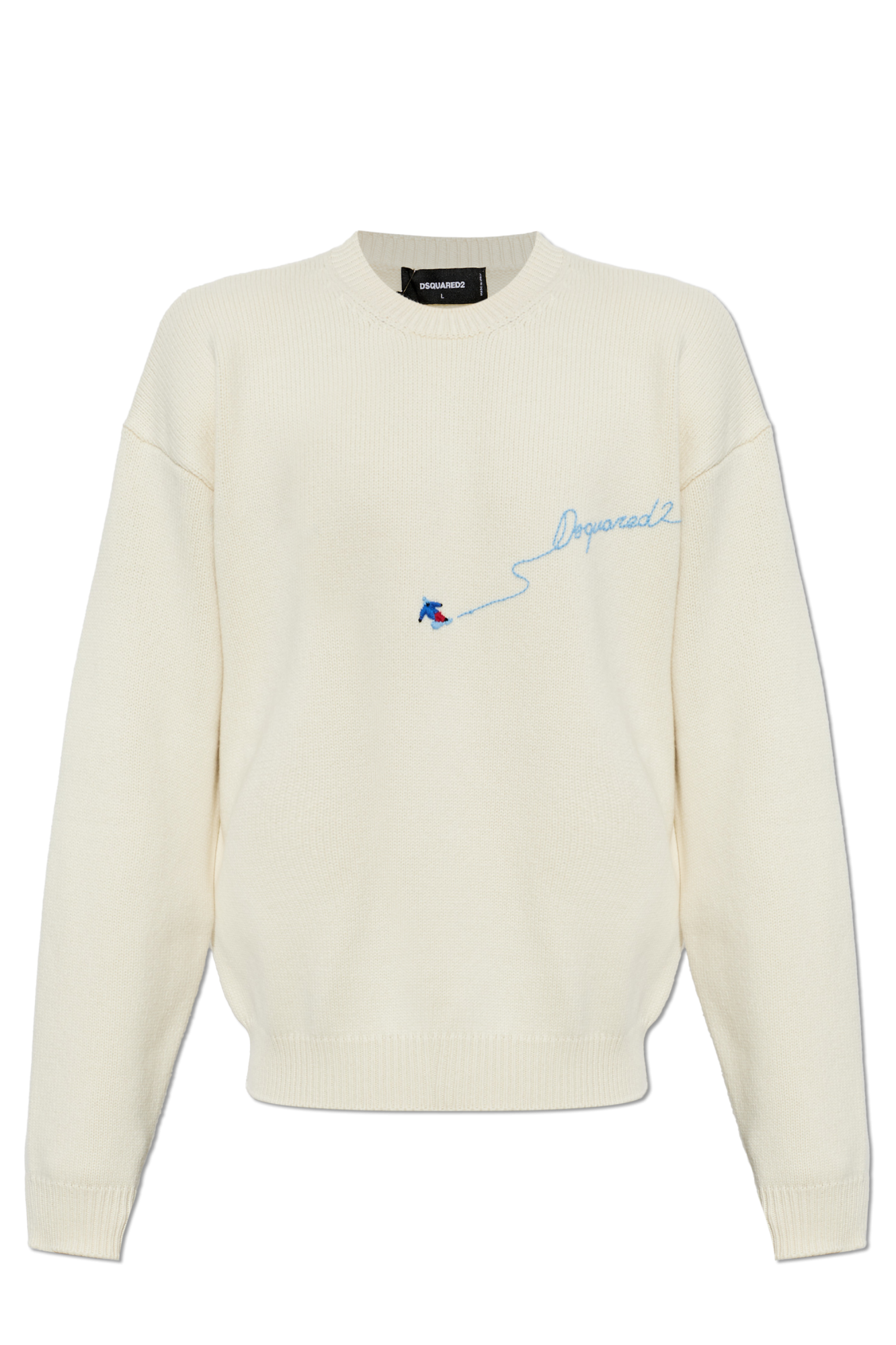 Cream Sweater with embroidered logo Dsquared2 - Vitkac Italy